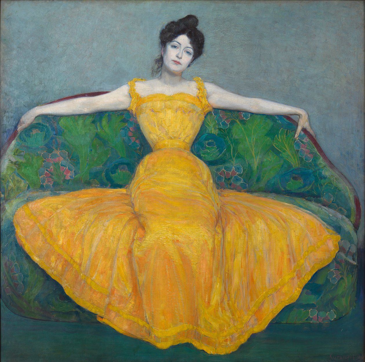 Dame i gult, 1899. af Max Kurzweil