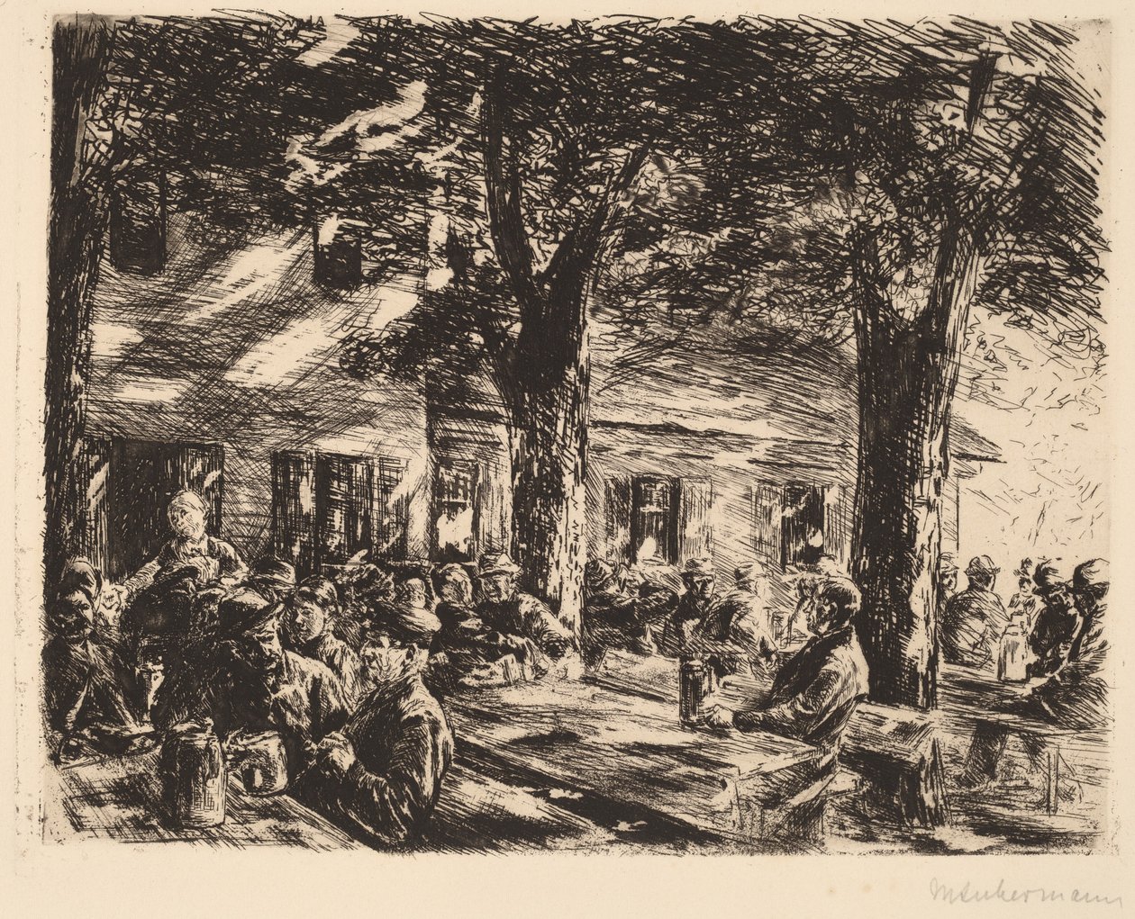 En Tavern Garden i Rosenheim, 1895. af Max Liebermann