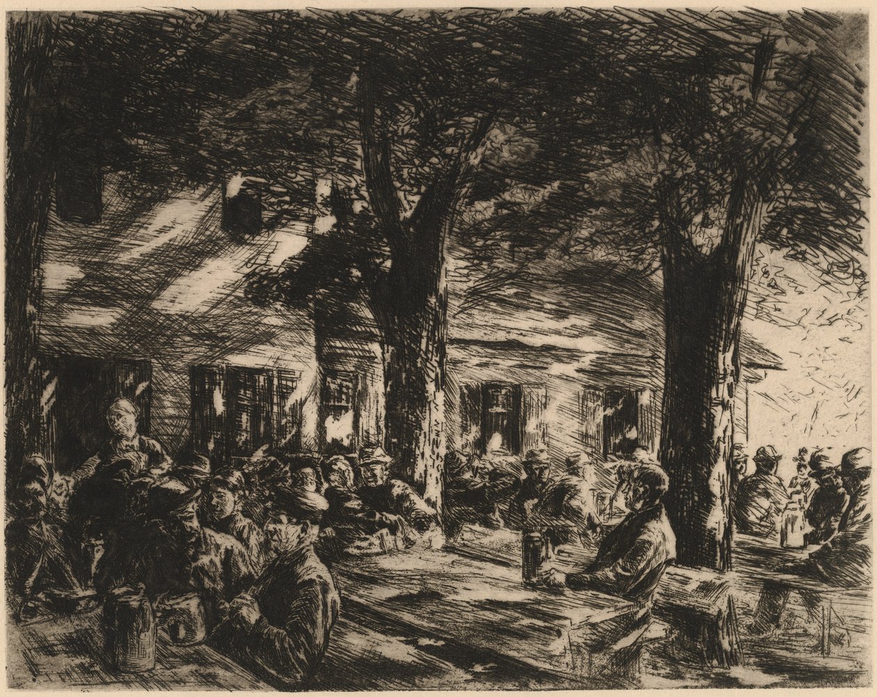 En Tavern Garden i Rosenheim, 1895. af Max Liebermann