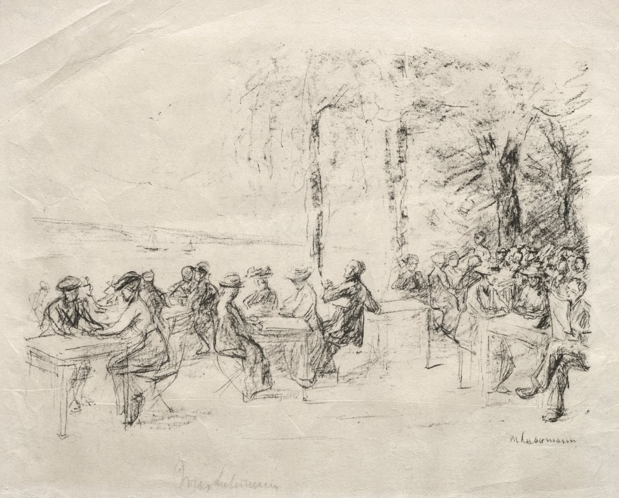Cafe på Havel af Max Liebermann