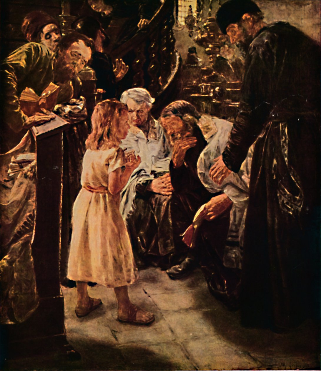 Kristus i templet, 1879, 1914. af Max Liebermann