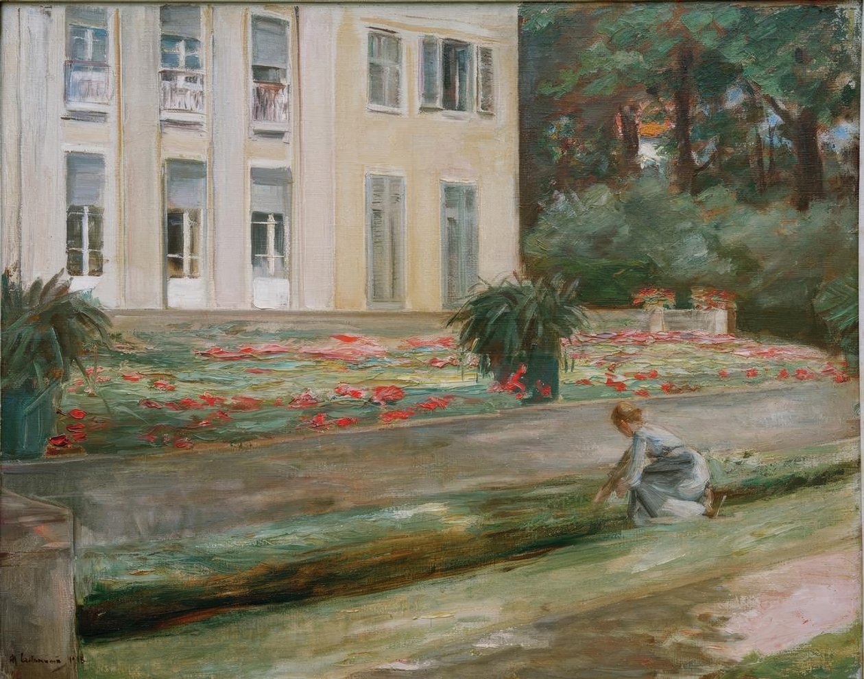 Blomsterterrassen i Wannsee-haven mod nordvest af Max Liebermann