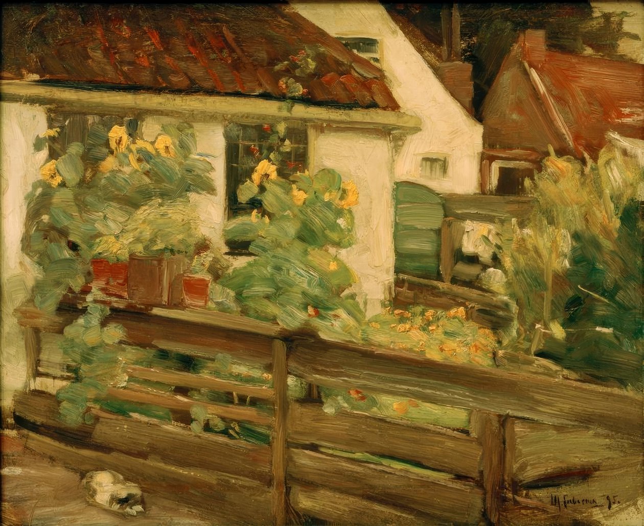 Have med solsikker af Max Liebermann