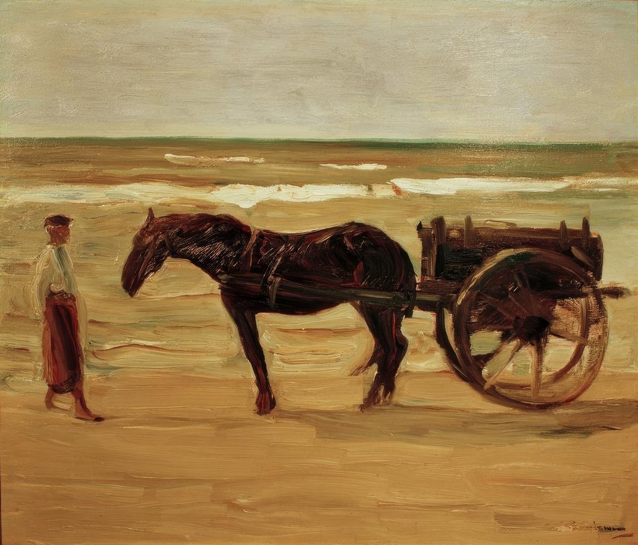 Badevagtsvogn på stranden af Max Liebermann