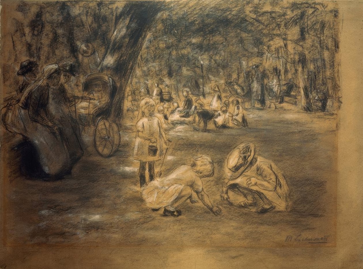 Legeplads i zoologisk have af Max Liebermann