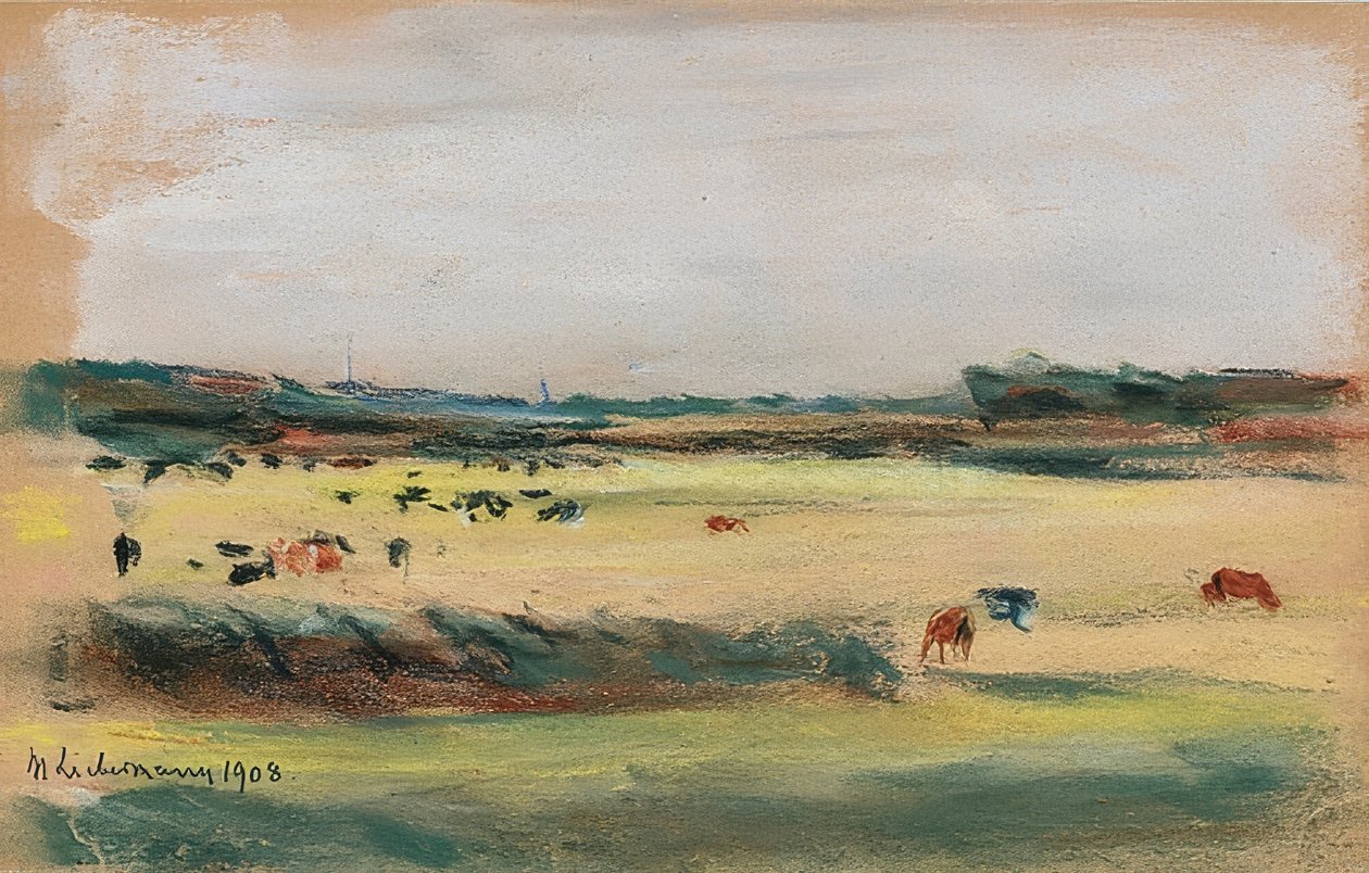 Landskab med græssende køer. 1908 af Max Liebermann