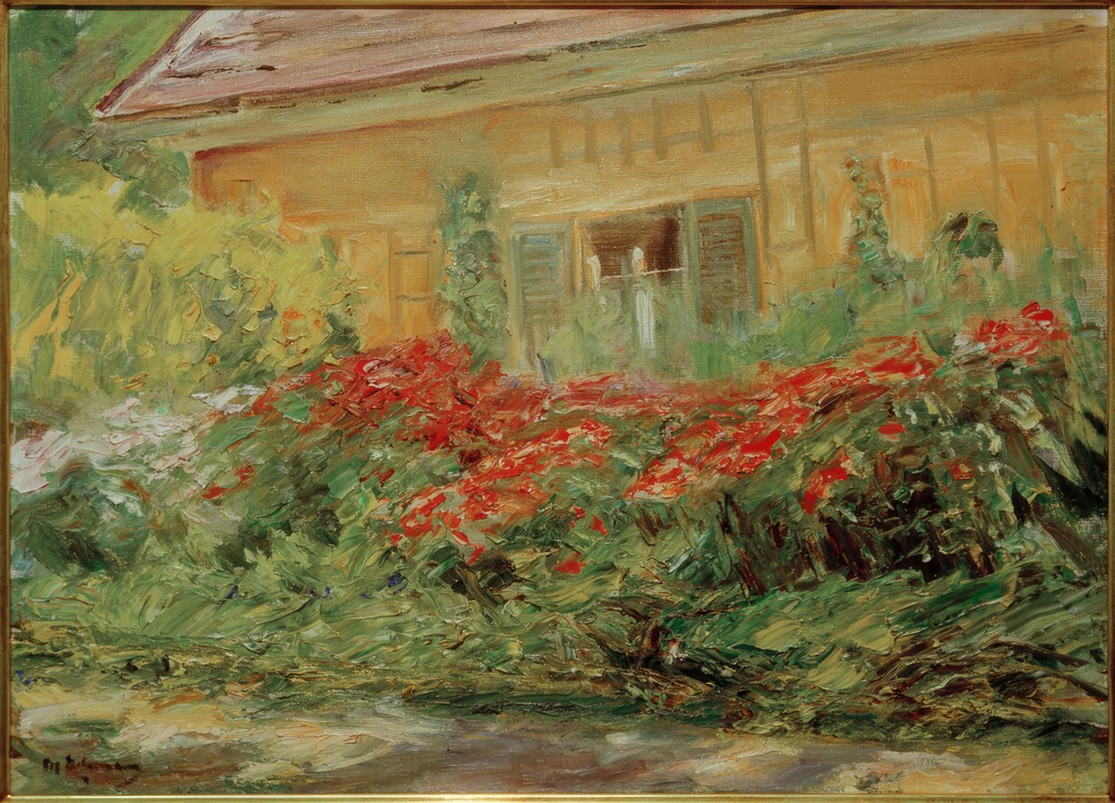 M.Liebermann, blomsterbuske ved gartnerens hytte mod nord af Max Liebermann