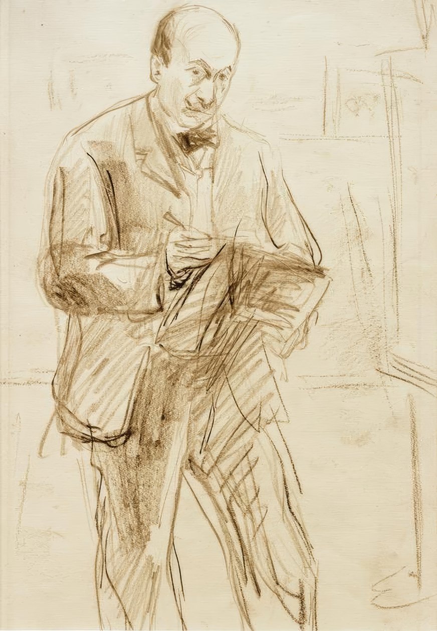 Max Liebermann / selvportræt, tegning af Max Liebermann