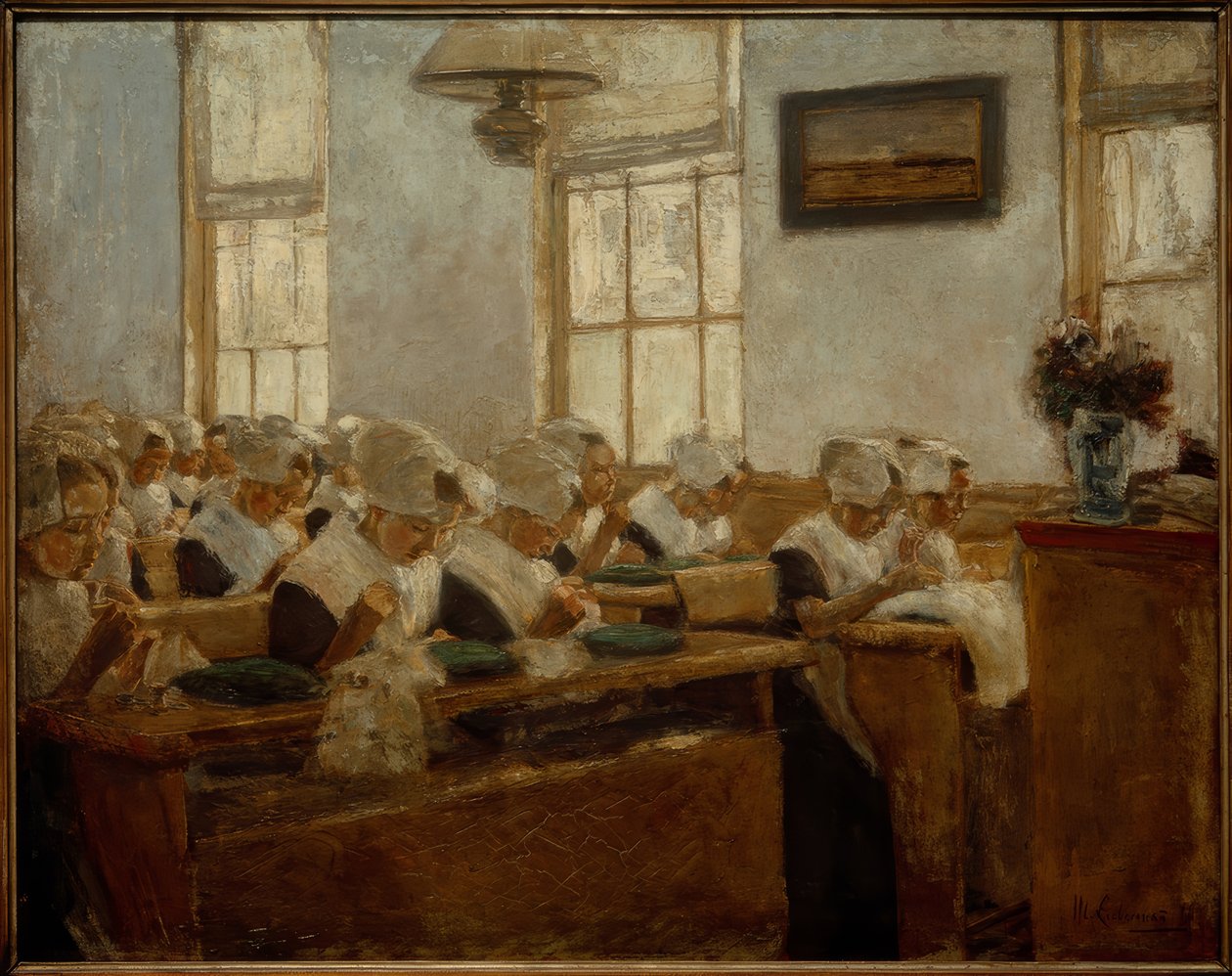 Syskole - arbejdsværelse på børnehjemmet i Amsterdam af Max Liebermann