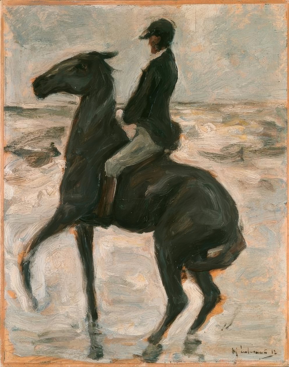 Rytter til venstre på stranden af Max Liebermann