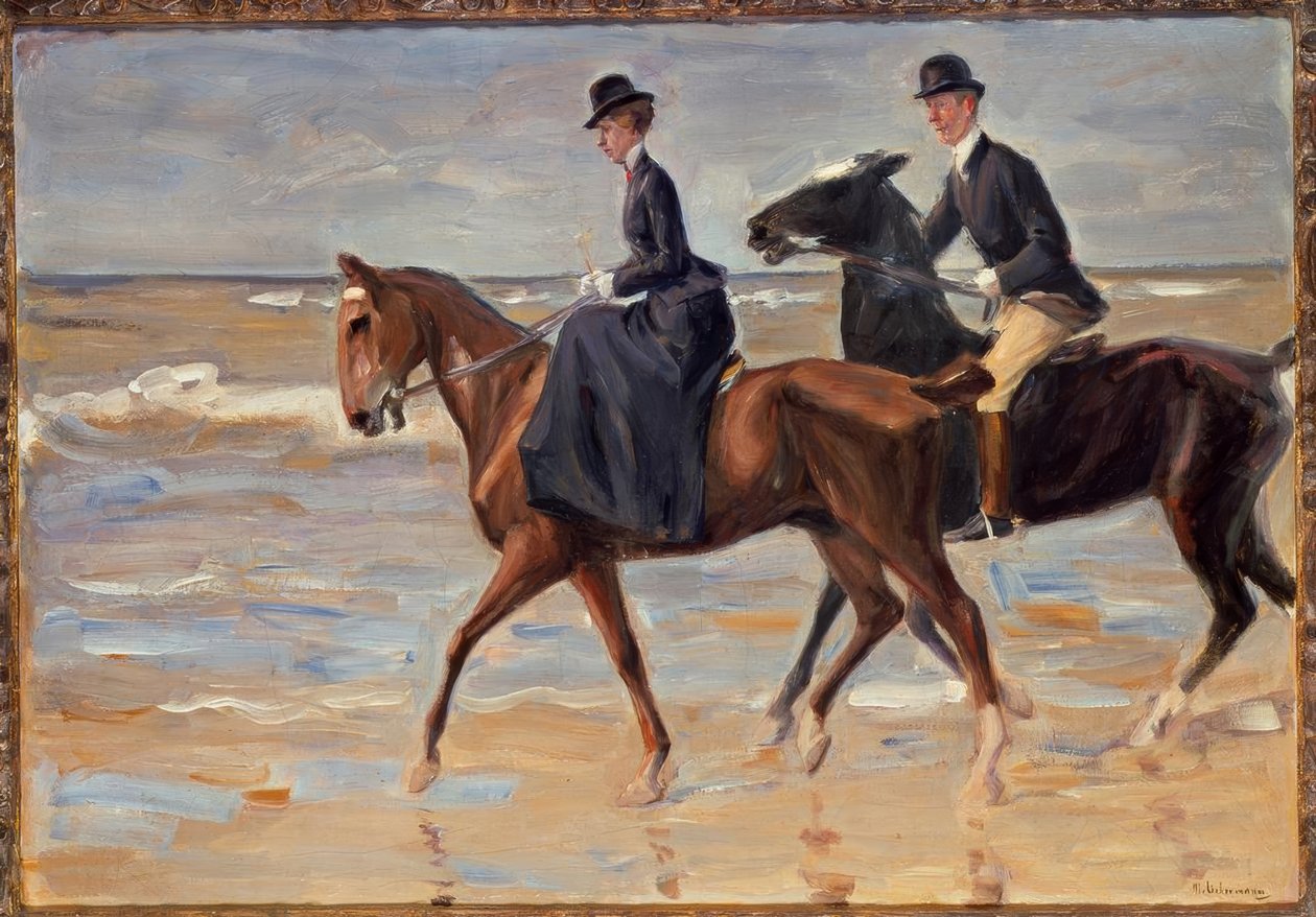 Rytter og rytter på stranden af Max Liebermann