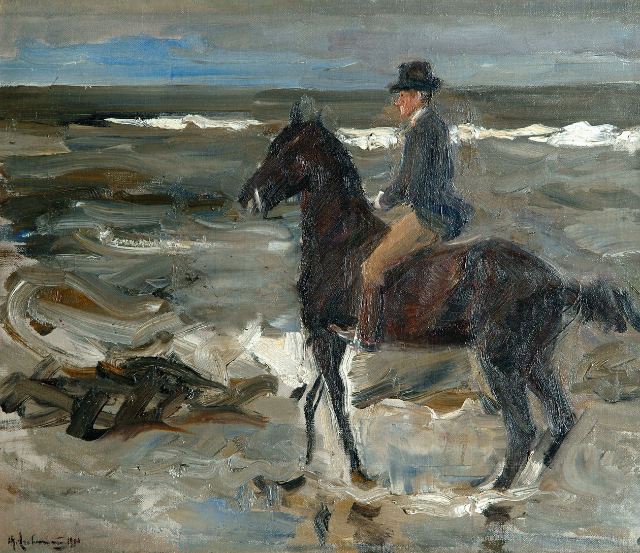 Rytter på stranden af Max Liebermann