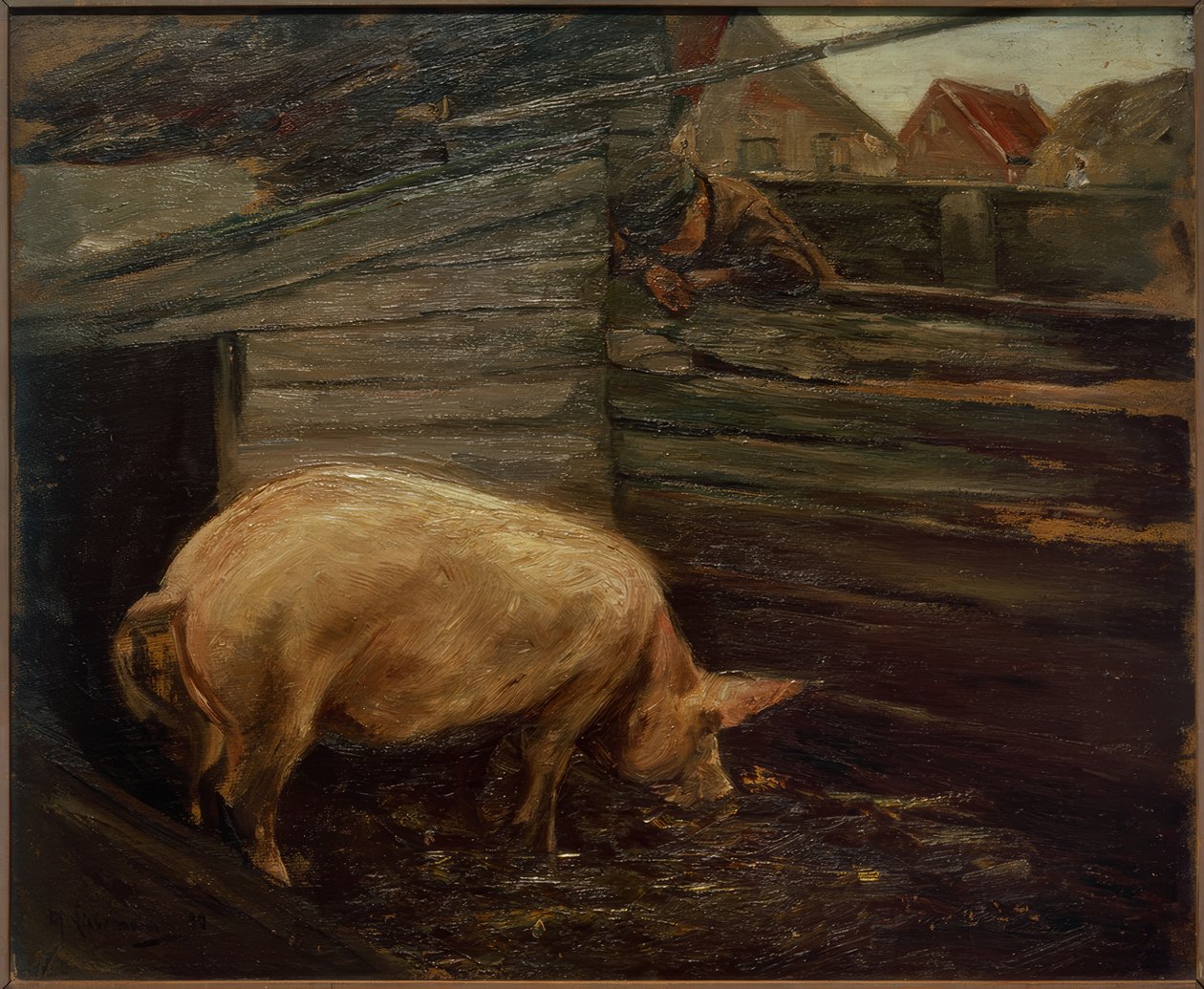 Grisestier med gårddrenge af Max Liebermann