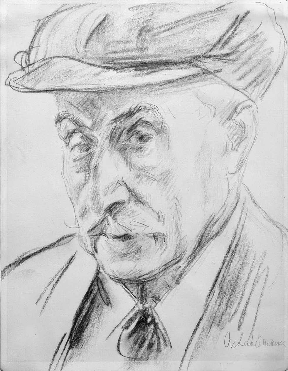 Selvportræt med en spids kasket af Max Liebermann