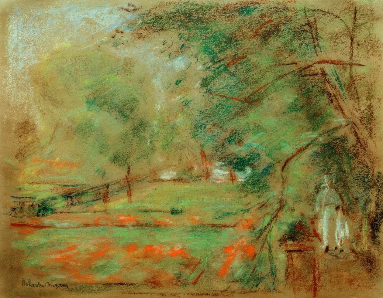 Gå en tur i haven ved Wannsee af Max Liebermann
