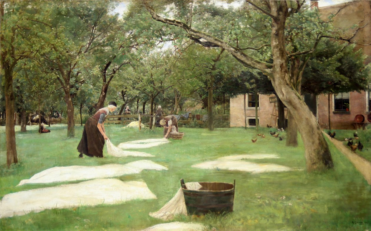 Blegning af linned, 1882 af Max Liebermann