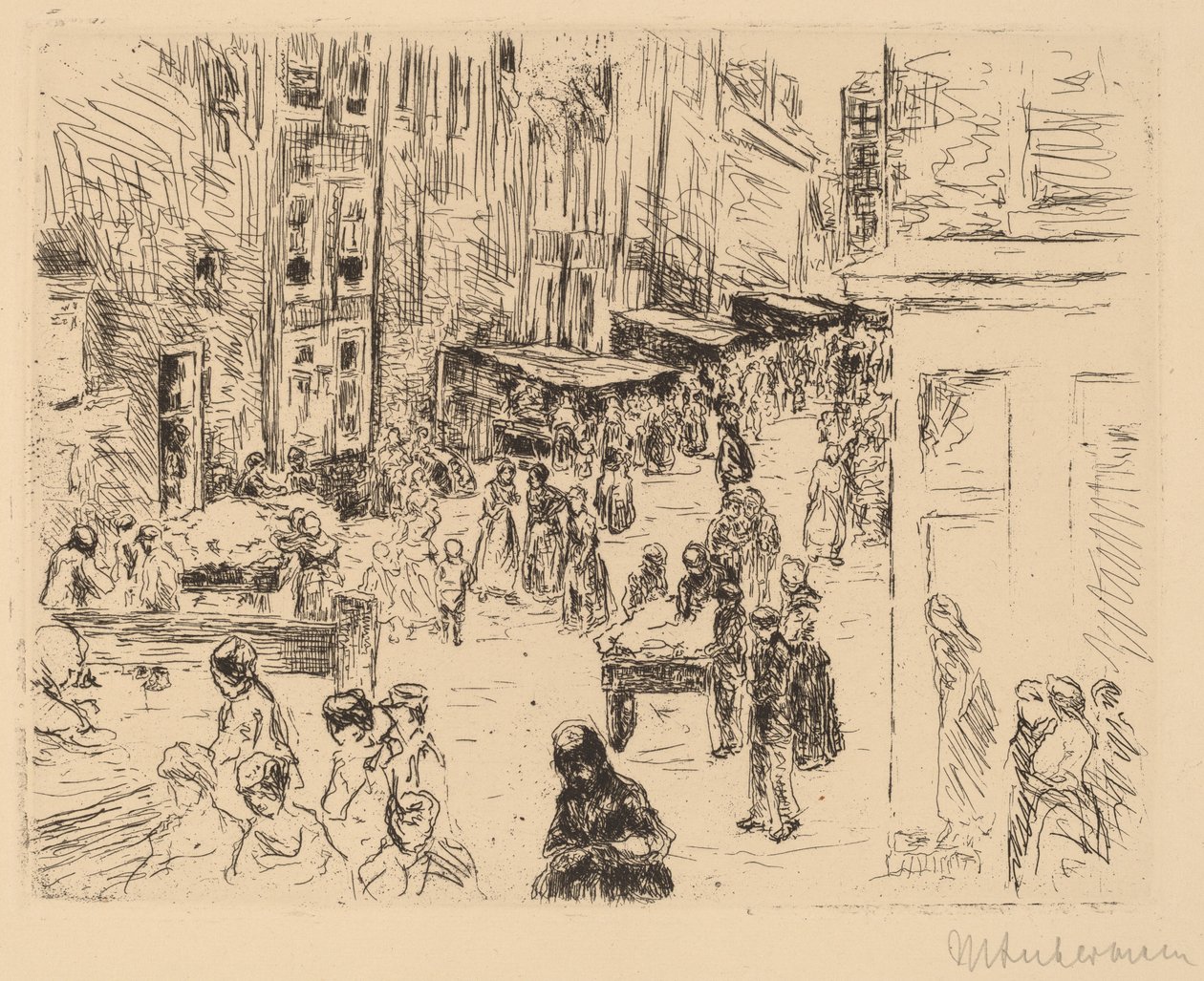 Det jødiske kvarter i Amsterdam, 1906. af Max Liebermann