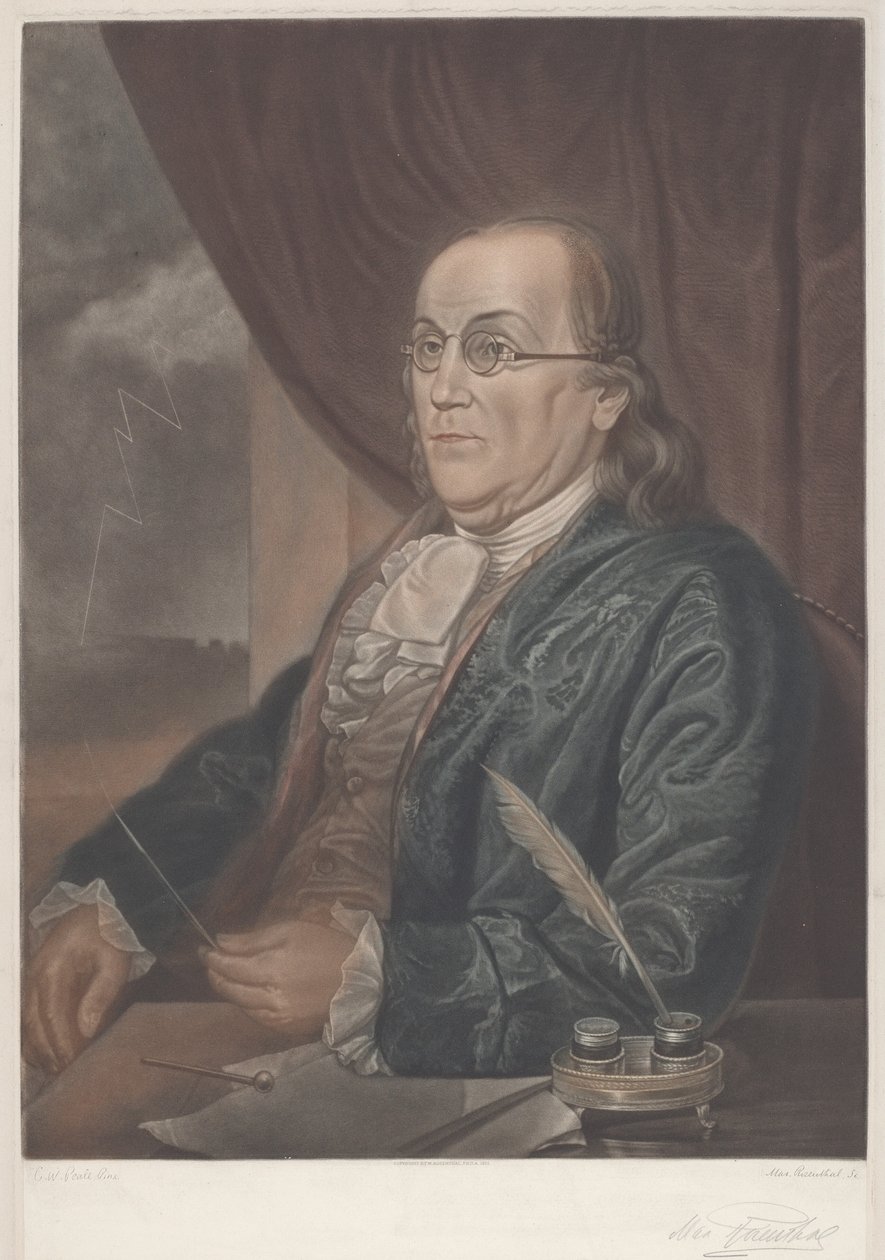Benjamin Franklin af Max Rosenthal after Charles Willson Peale