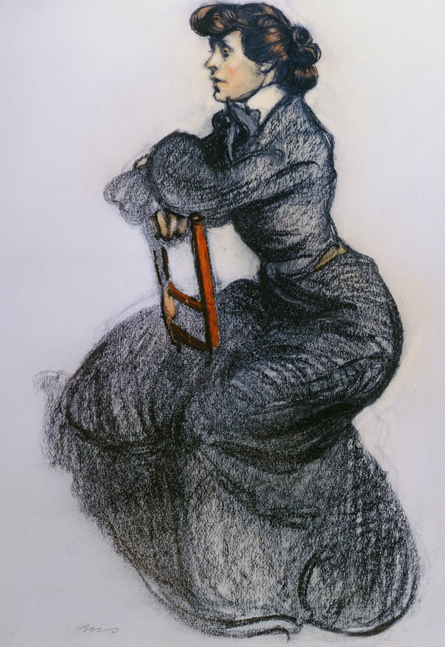 Colette, ca.1906-7 (kul og pastel) af Maxime Pierre Jules Dethomas