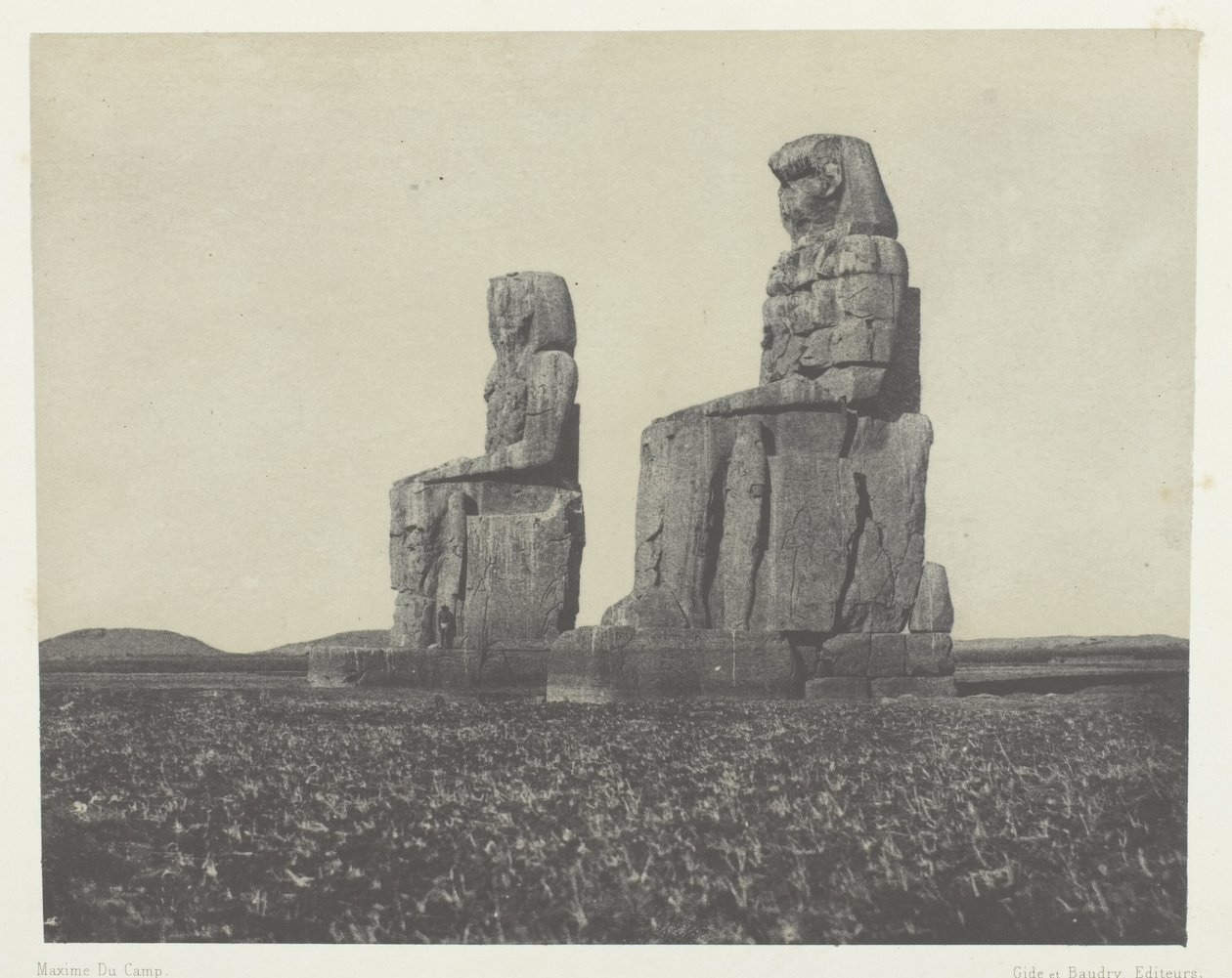 Gournah, Kolosserne; Theben af Maxime Du Camp