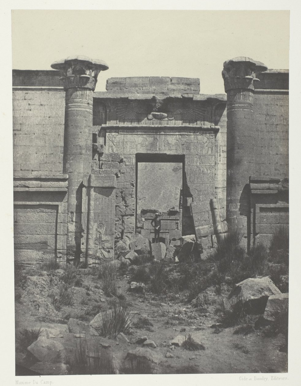 Medinet-Habou, Propylaea of ​​Thutmoseum; Theben af Maxime Du Camp