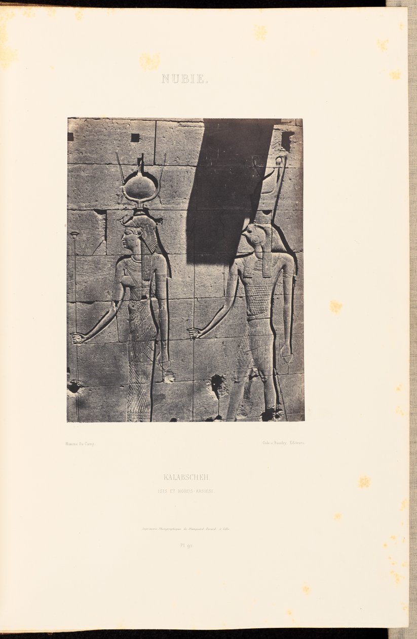 Nubien. Kalabscheh. Isis og Horus-Arsiési af Maxime Du Camp
