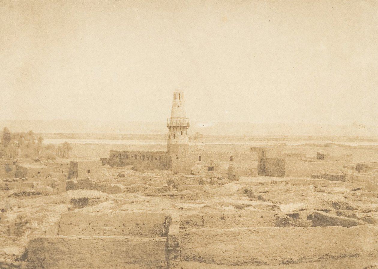 Udsigt over landsbyen Edfu, 1849-50. af Maxime Du Camp