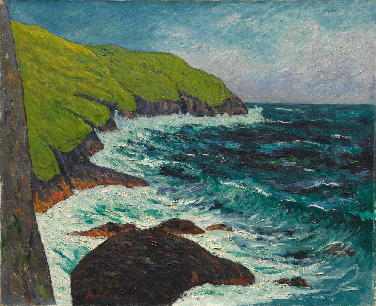 Klipperne ved Beg-ar-Fry, Saint-Jean-du-Doigt af Maxime Emile Louis Maufra
