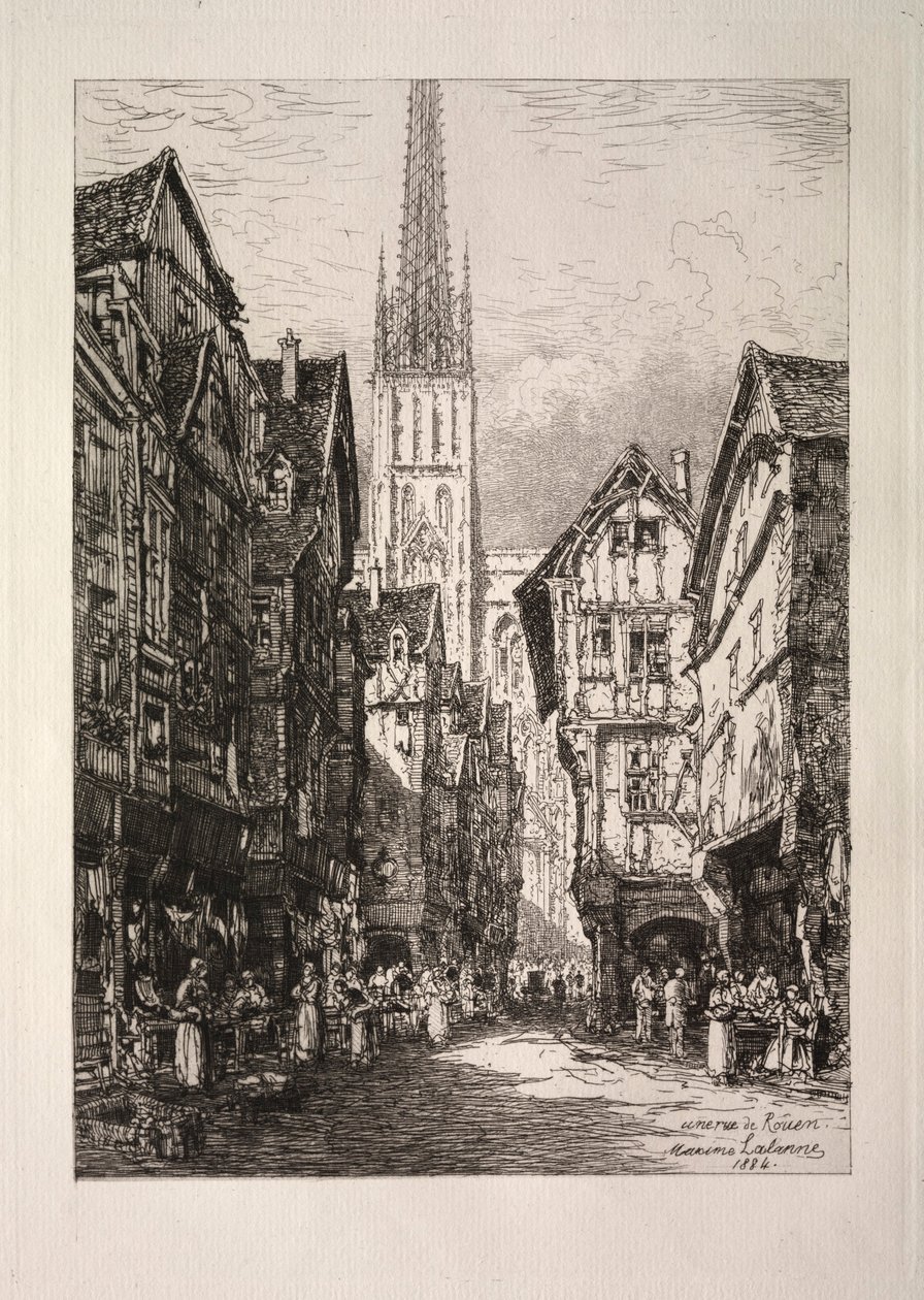 En gade i Rouen af Maxime Lalanne