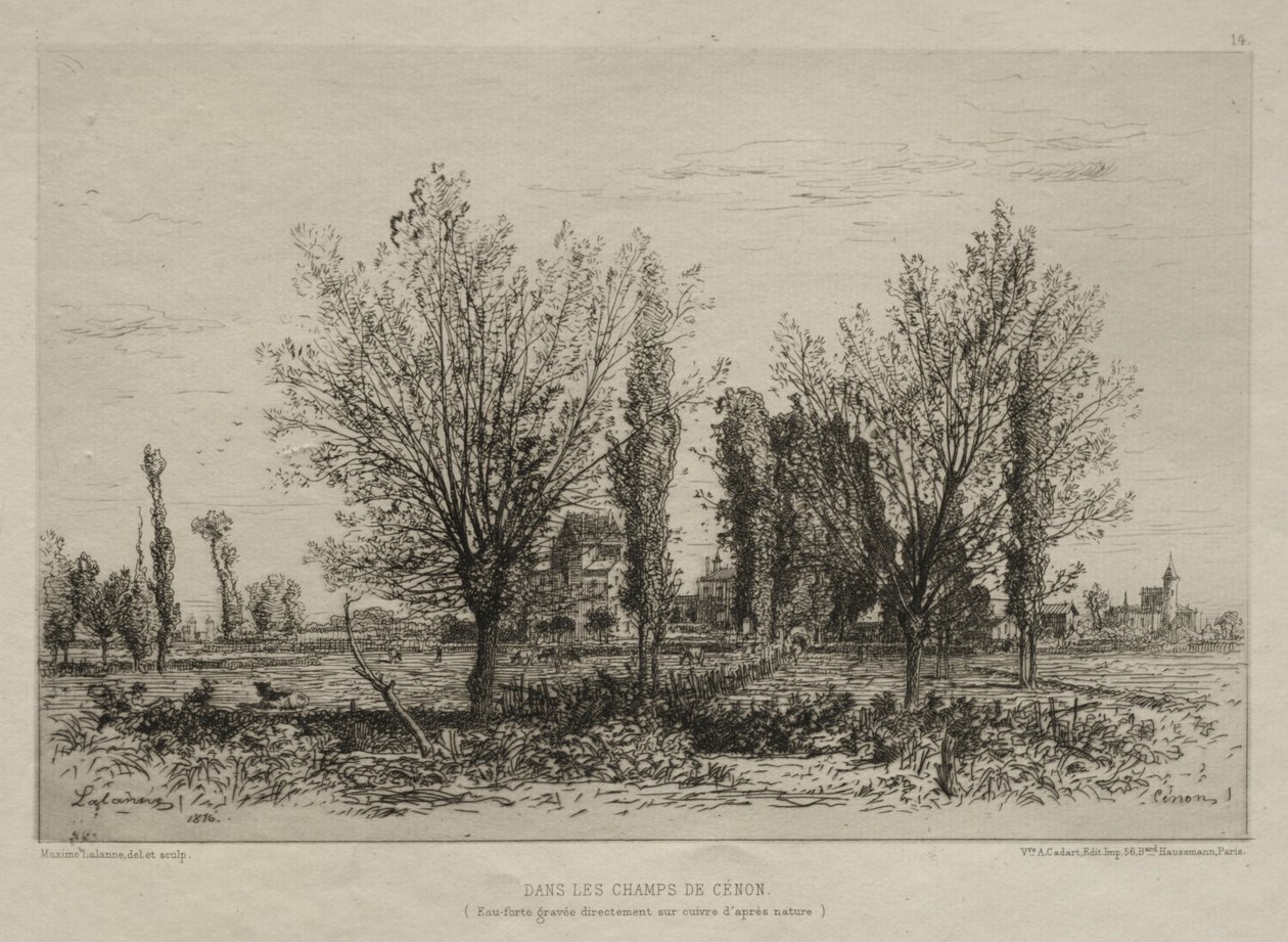 In the Fields of Cénon, 1876. af Maxime Lalanne
