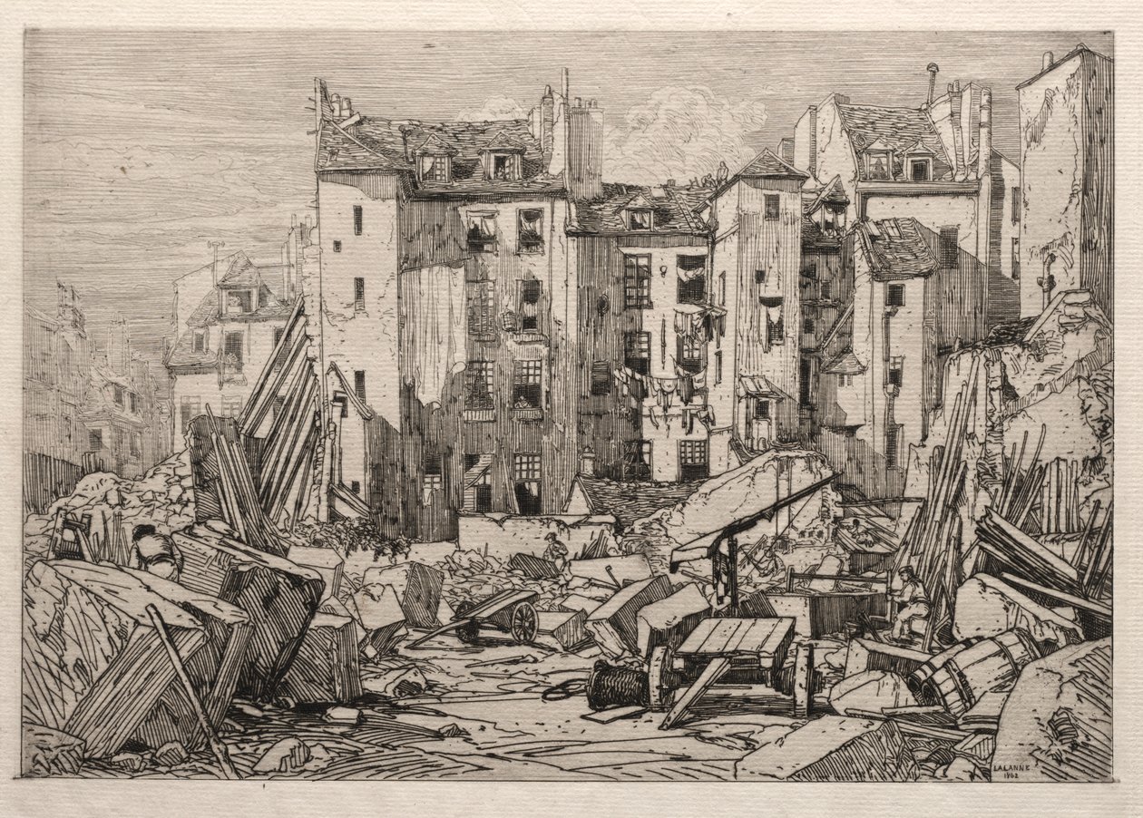 Nedrivning af gamle huse i Paris af Maxime Lalanne