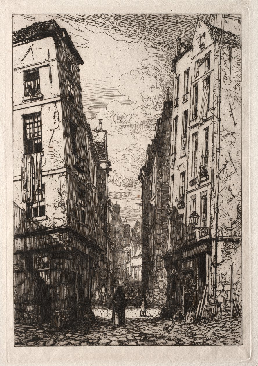 Rue des Marmousets (det gamle Paris) af Maxime Lalanne
