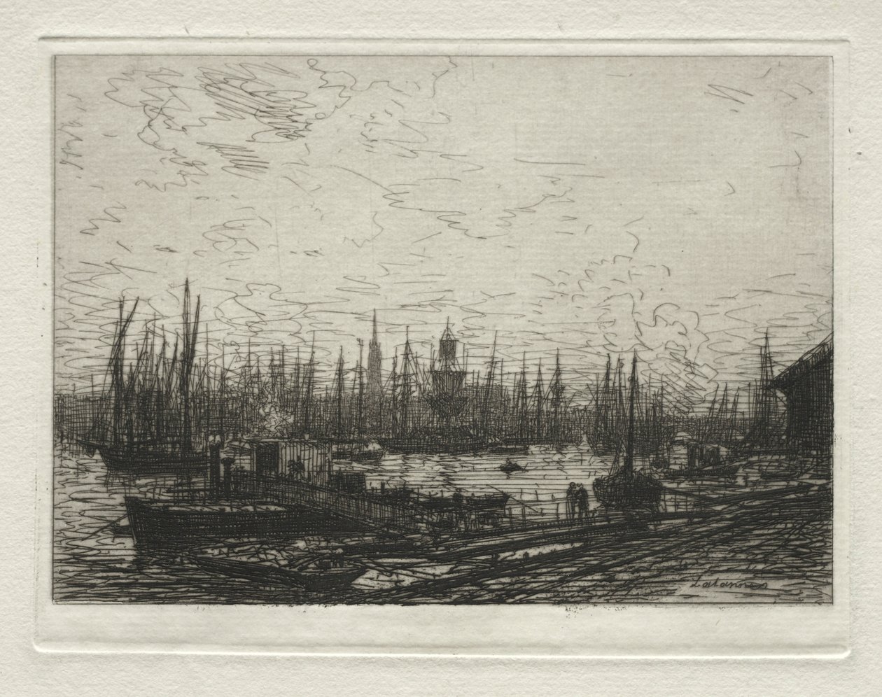 Havnen i Bordeaux, aften. af Maxime Lalanne