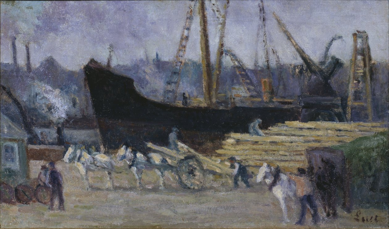 Dok i Rouen, ca. 1930 af Maximilien Luce