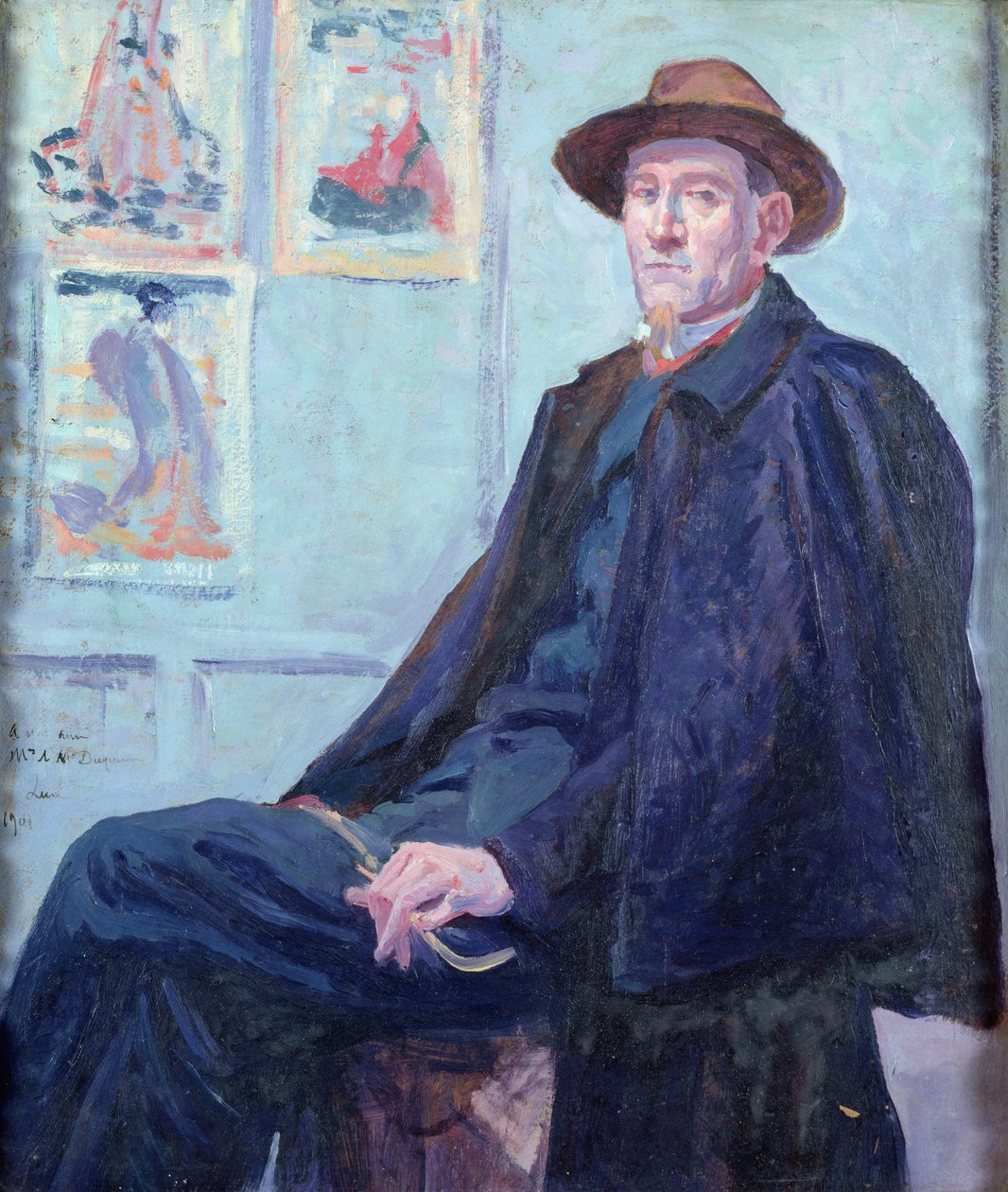 Portræt af Felix Feneon (1861-1944) 1901 (olie på kort) af Maximilien Luce