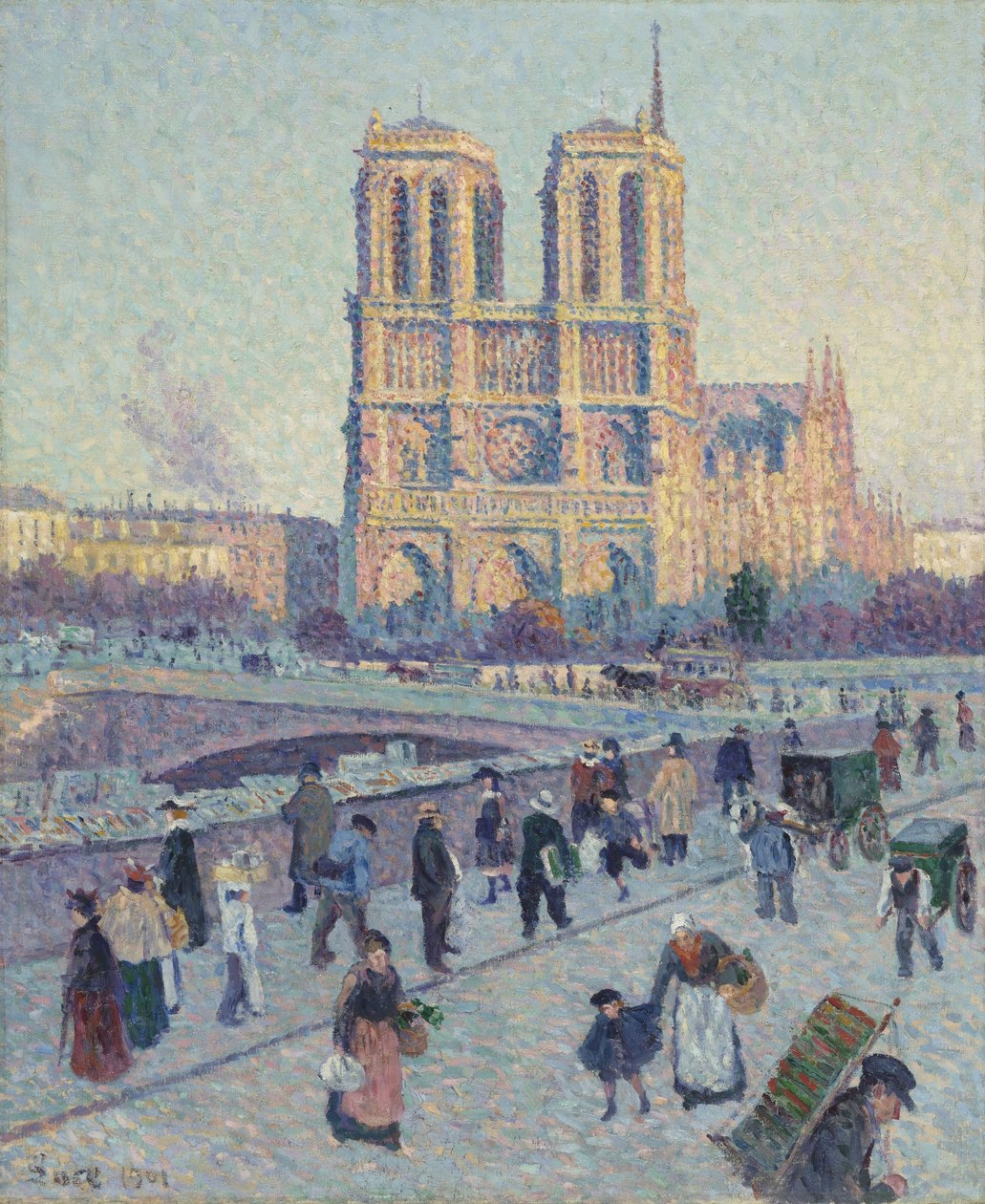 Quai Saint-Michel og Notre-Dame af Maximilien Luce