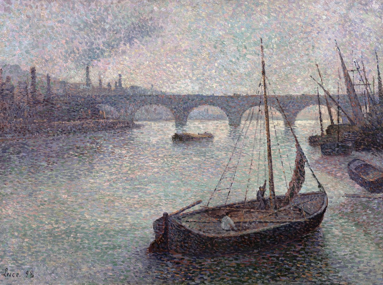 Udsigt over Themsen, 1893 af Maximilien Luce
