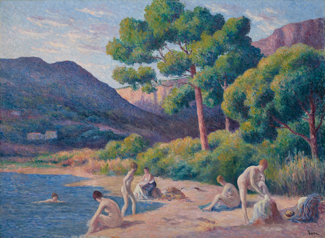 Badegæster i Saint-Tropez af Maximilien Luce