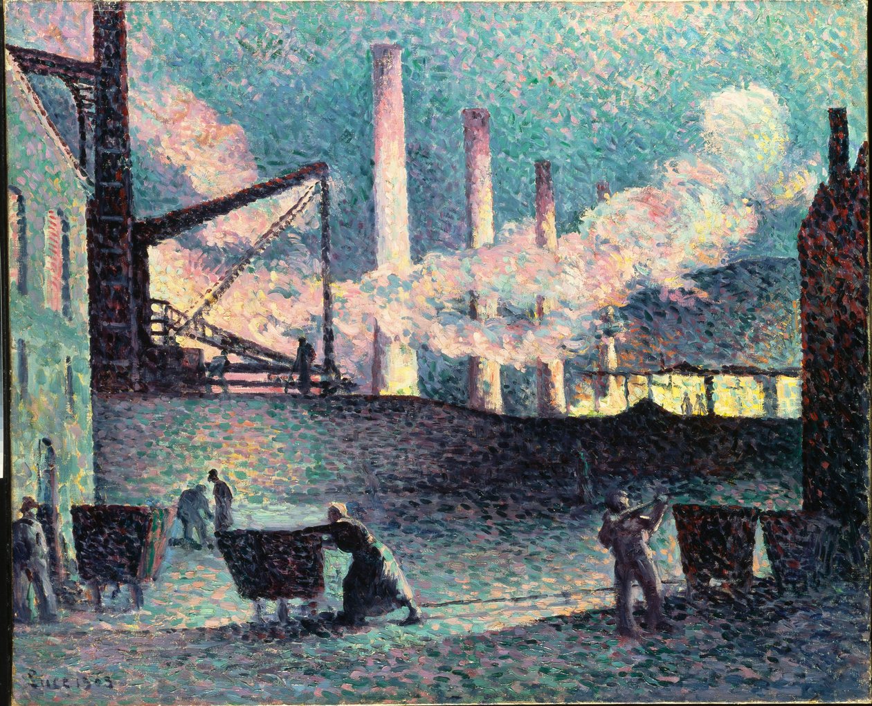 Fabriksskorstene i Couillet, 1903 af Maximilien Luce