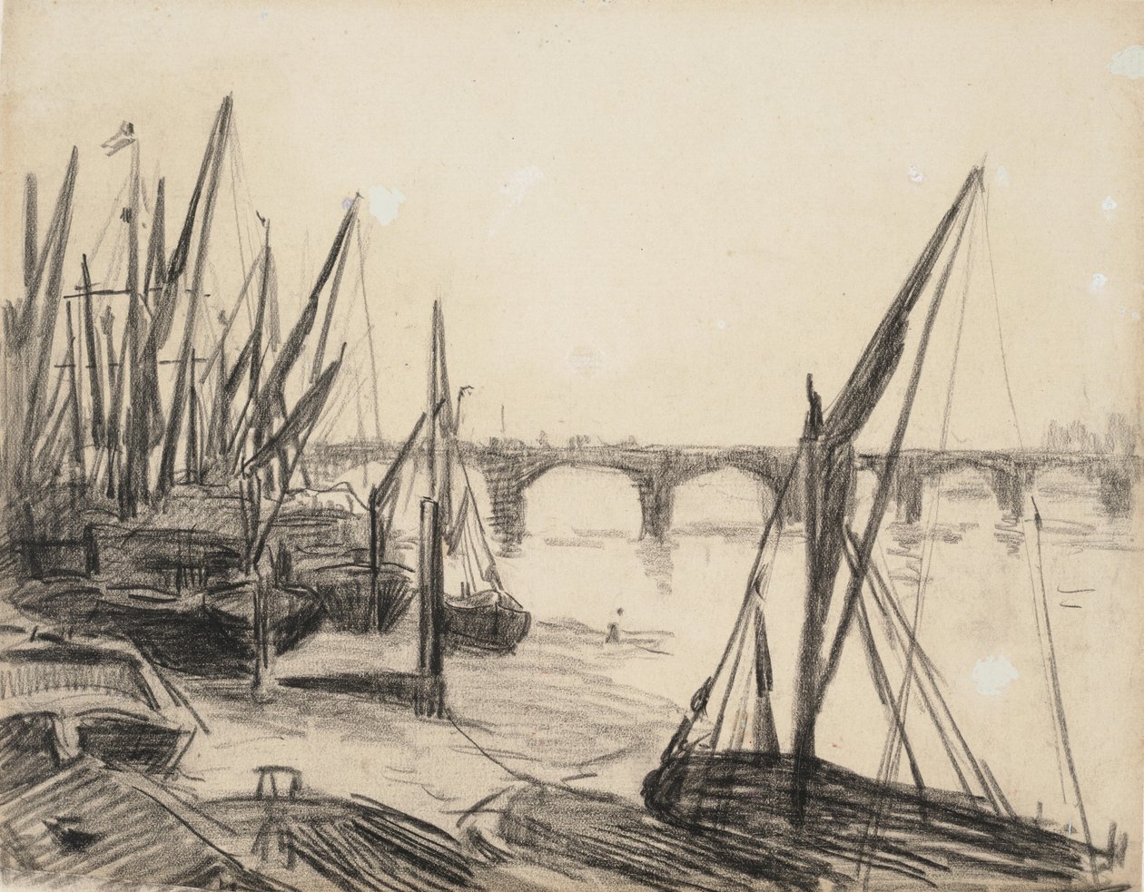 Themsen ved Vauxhall Bridge af Maximilien Luce