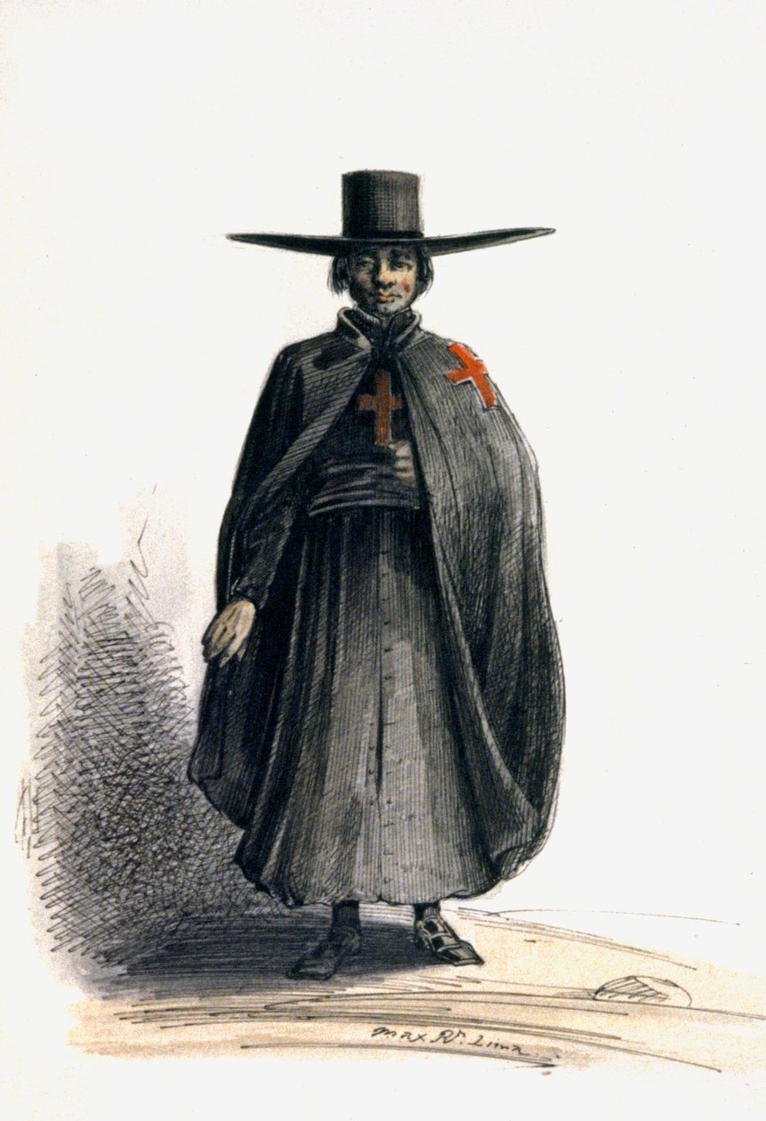 Missionaire au Perou, ca. 1840 (akvarel) af Maximilien Radiguet