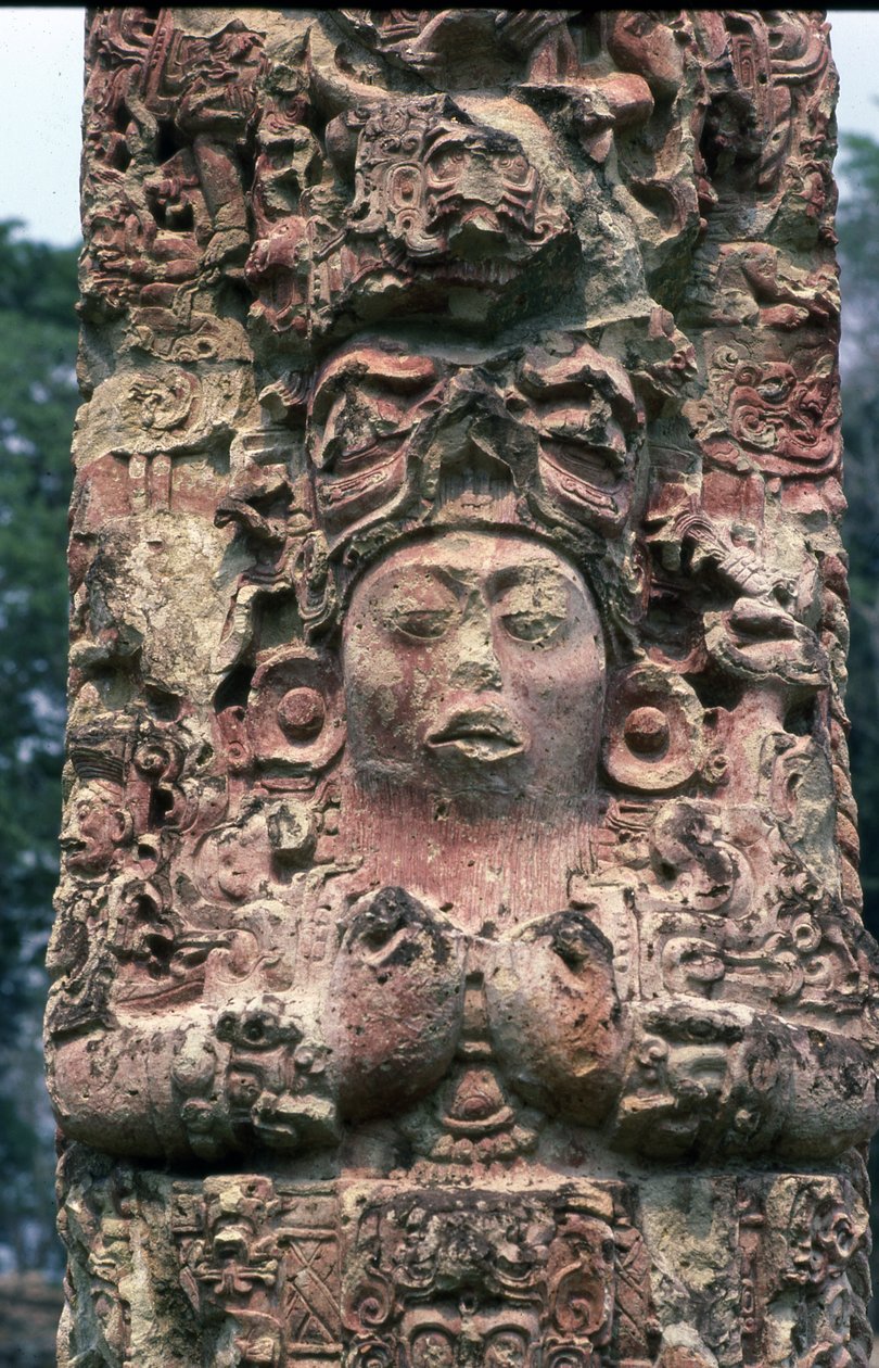 Stela C, vestsiden, Copan, sen klassisk periode, 780 e.Kr af Mayan
