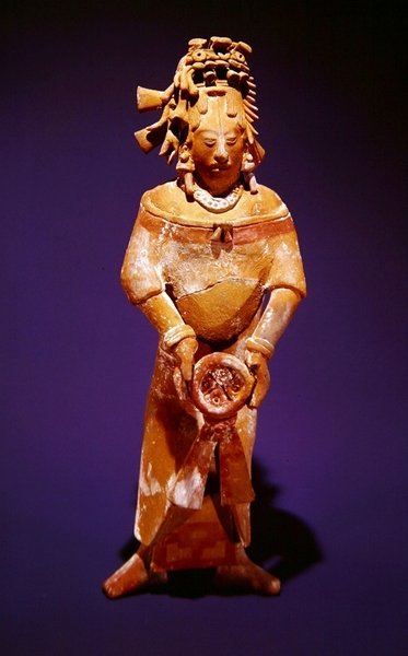 Figur, fra Campeche, Jaina-stil, Late Classic (keramik) af Mayan