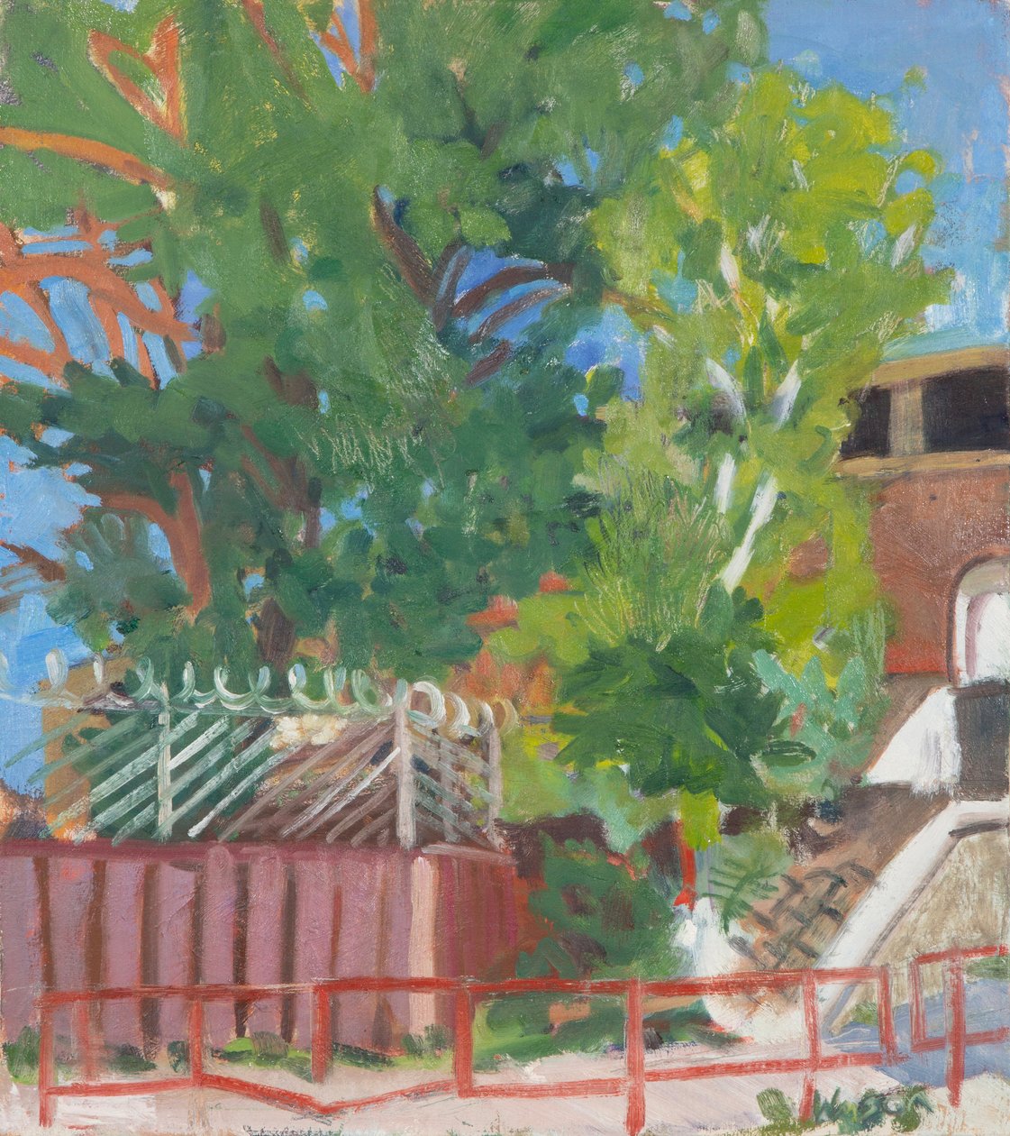 Tre hegn, 2012 (olie på lærred) af Megan Williamson