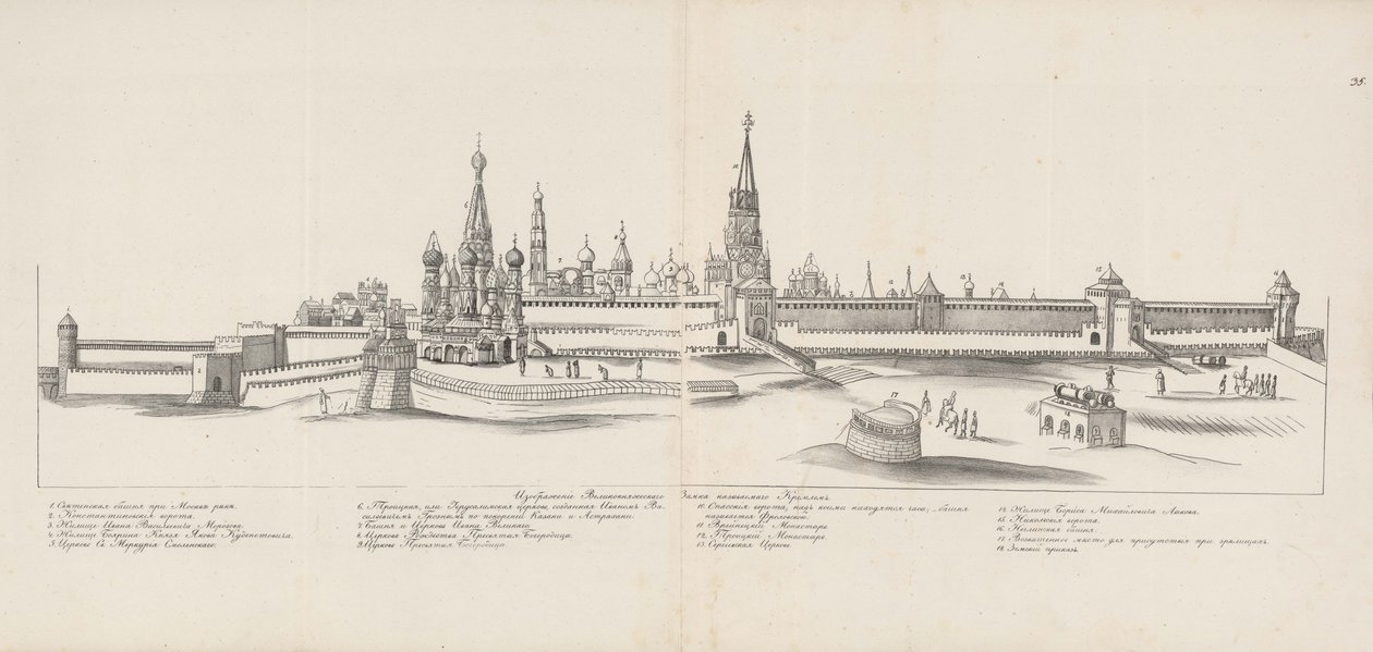 Moskva Kreml set fra øst, 1661-1662. af Meierberg