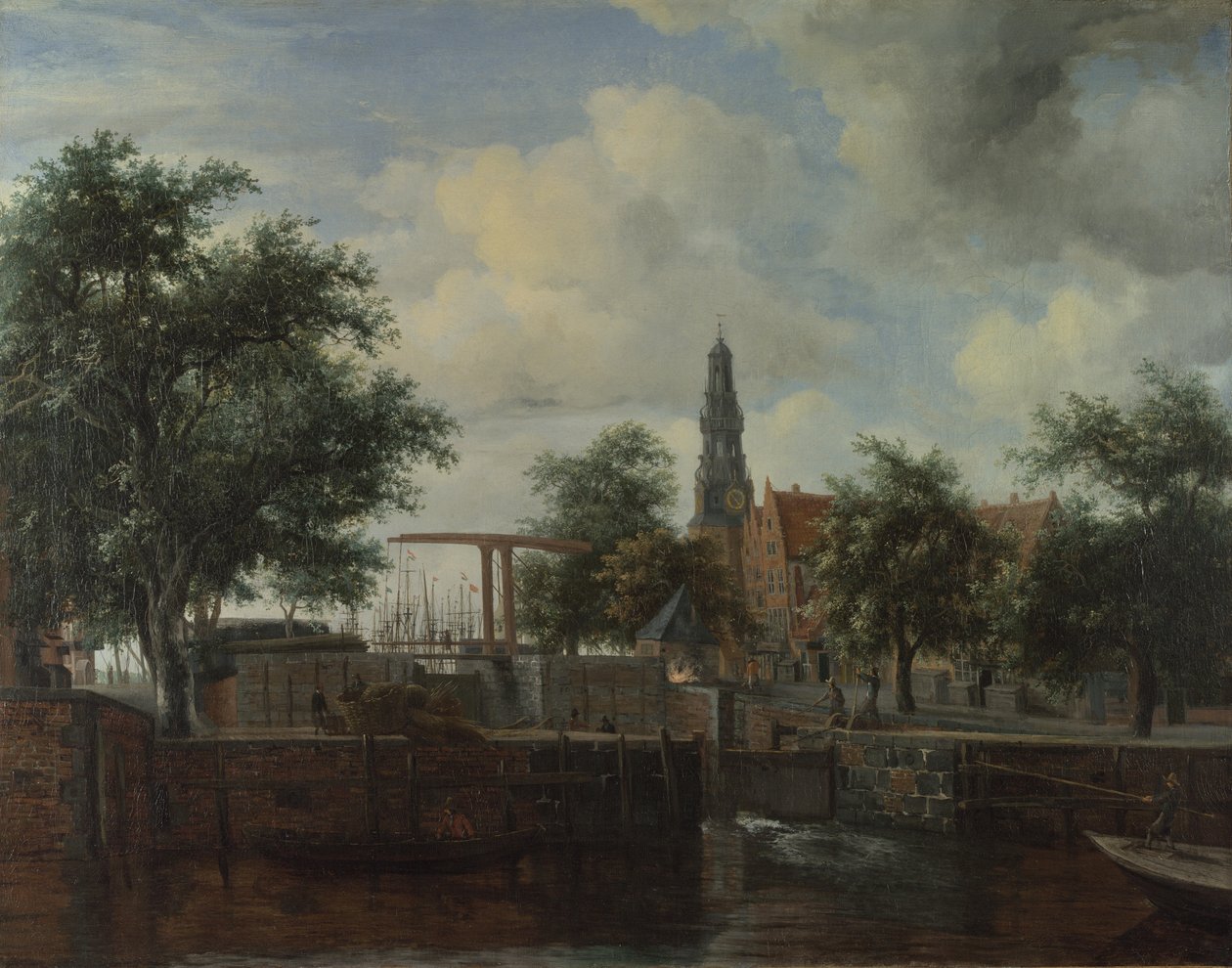 Haarlem -låsen, Amsterdam af Meindert Hobbema