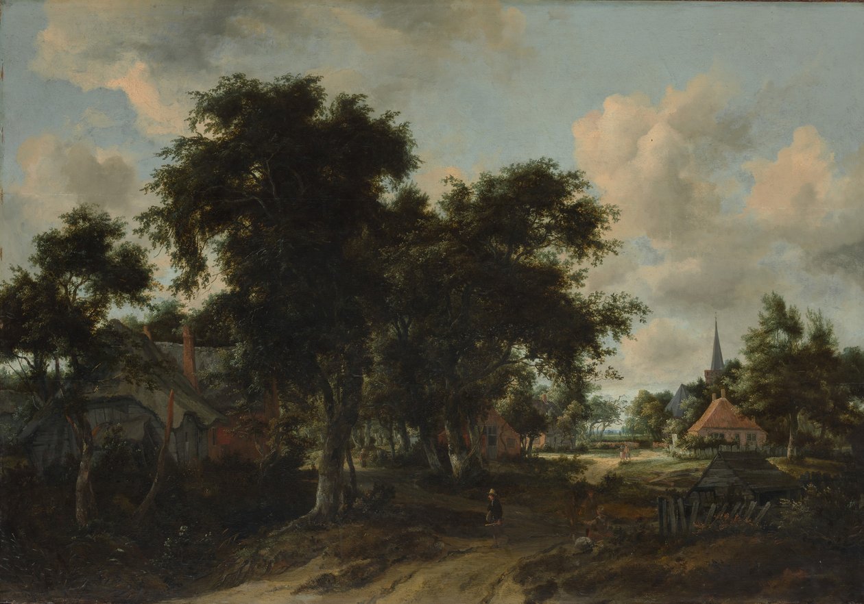 Indgang til en landsby, ca. 1665. af Meindert Hobbema