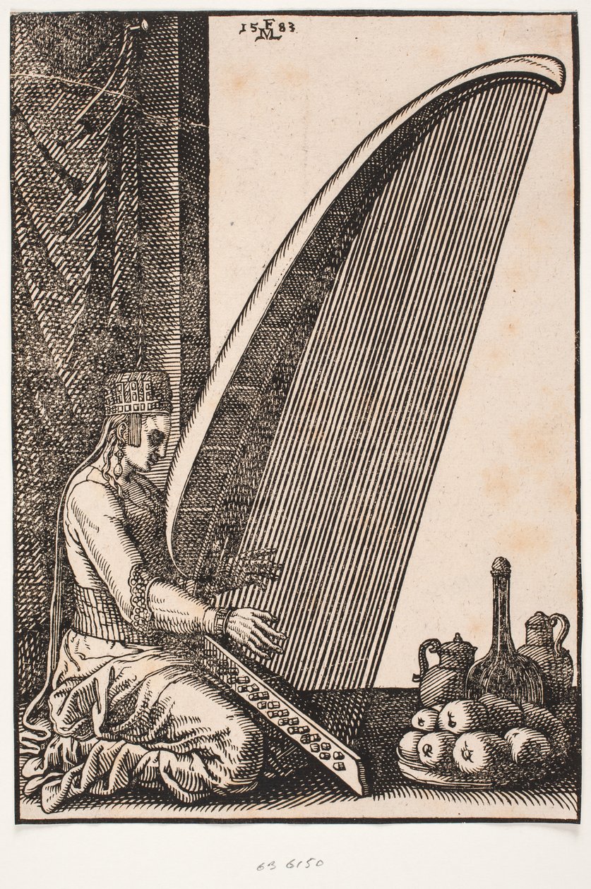 En harpespiller af Melchior Lorck