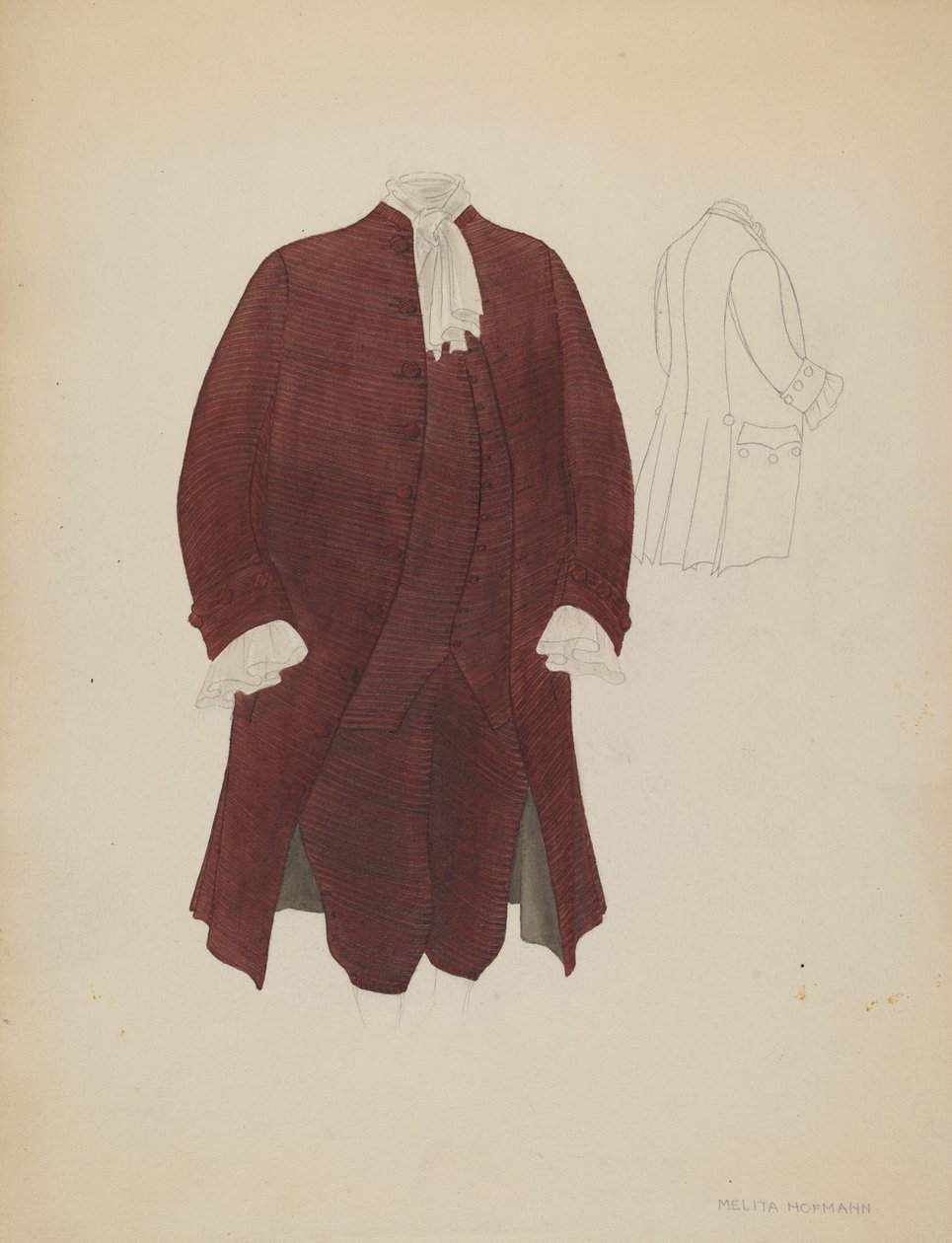 Mandsdragt, ca. 1936. af Melita Hofmann