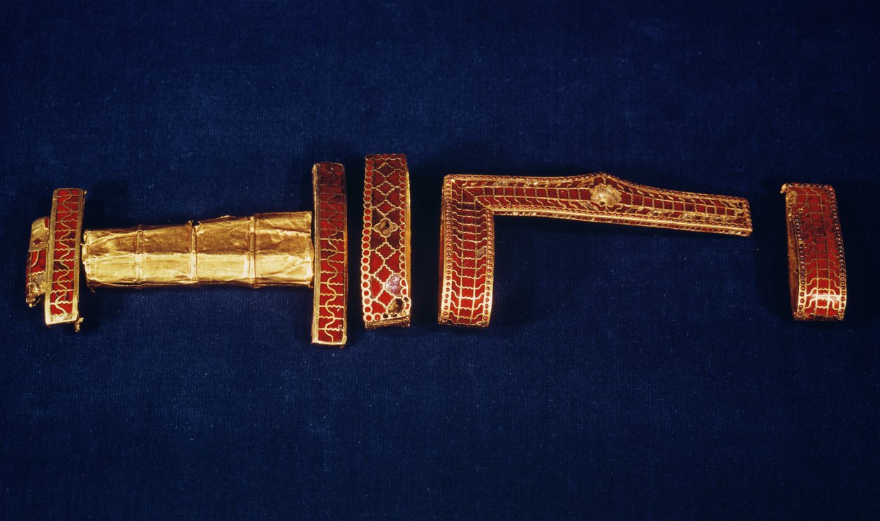 Sværd ornamenter fra Treasure of Childeric I (426-491) Konge af Salian Franks (guld og granat) (se også 161328, 673214 og 694817) af Merovingian
